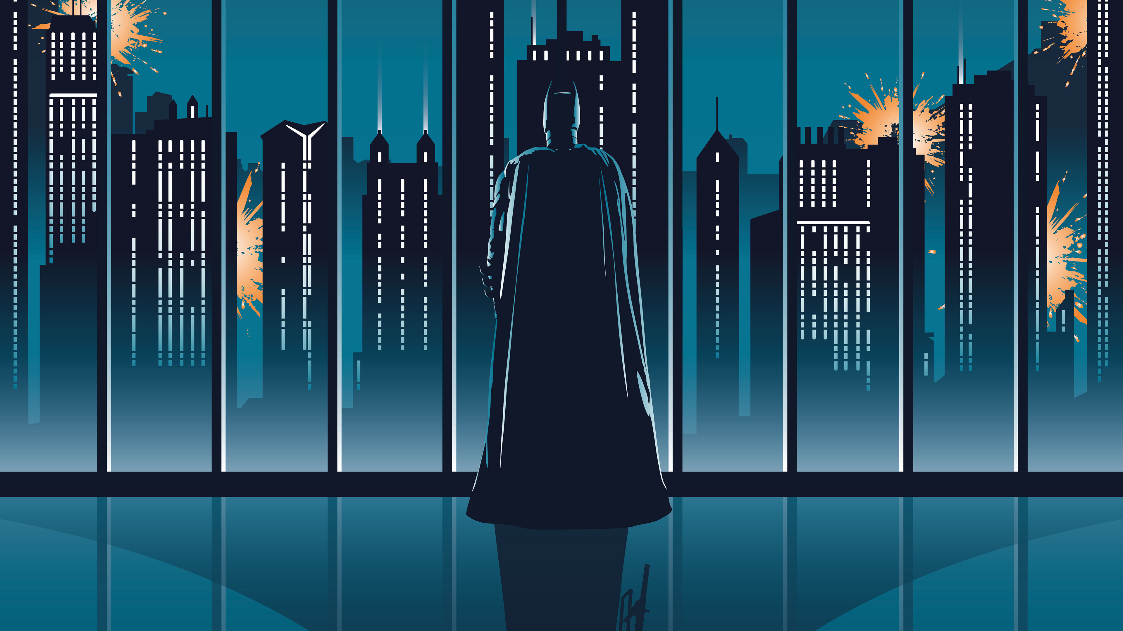 Wallpaper #wkXrlI4B7YBJg1BVIZ_-40 Batman Looking Out Over a City
