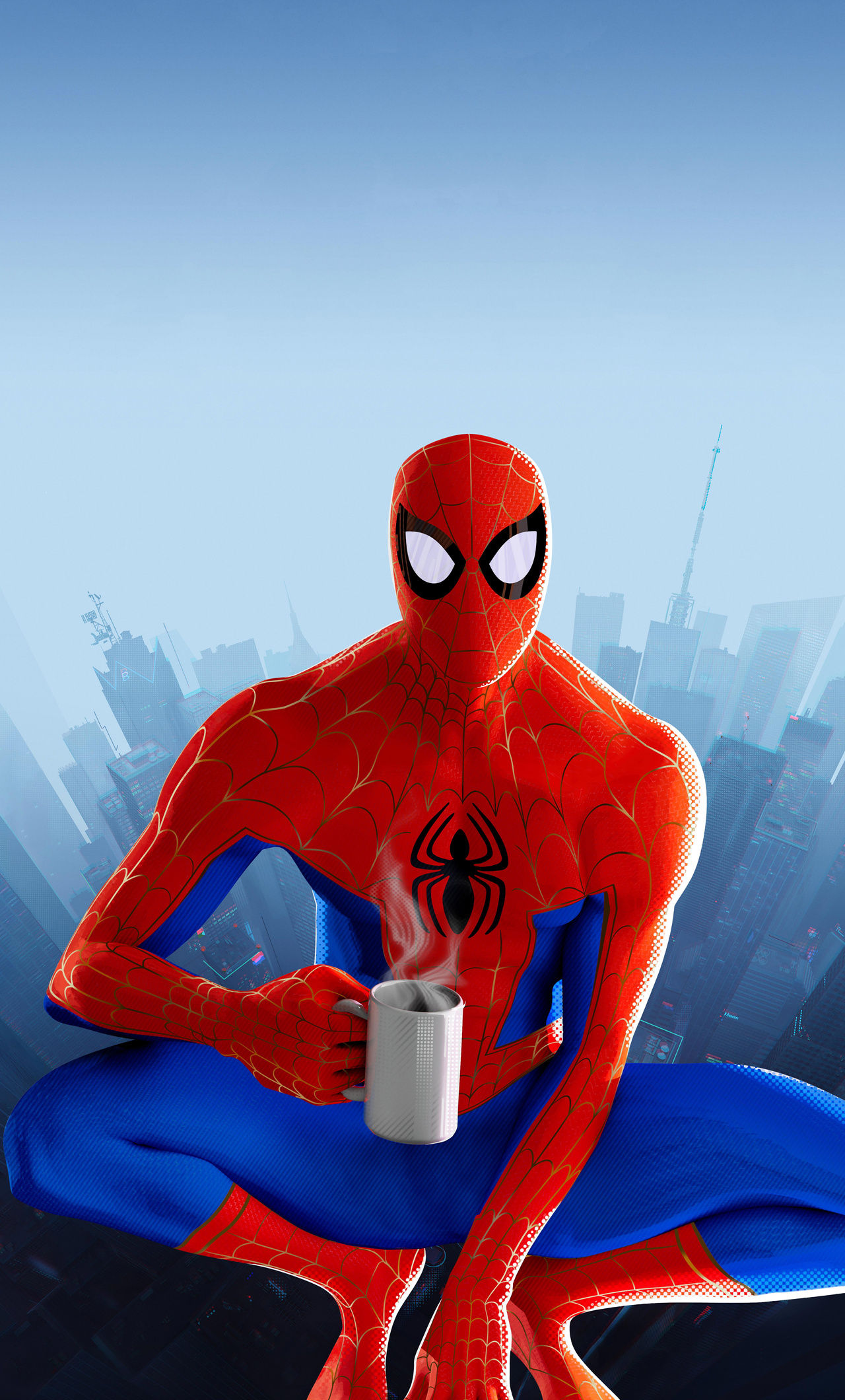 Wallpaper #p3RNxY4B_8f4nGFaKnDG13 1280x2120 Peter Parker in Spiderman into the Spider Verse Movie Poster
