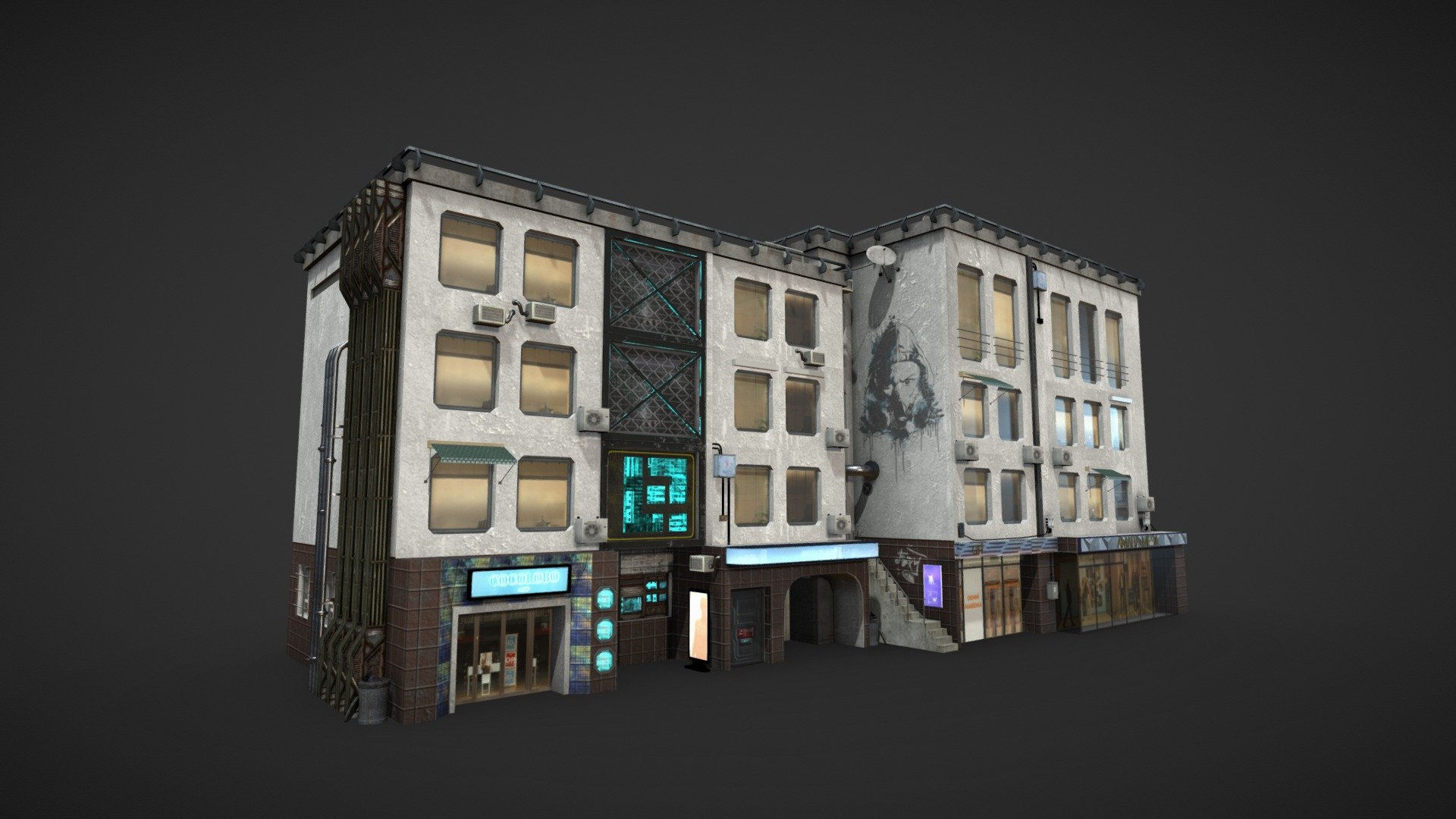 Wallpaper #RFjoM5MBzN9vxX340ToL90 Cyberpunk Building Deep3dsea