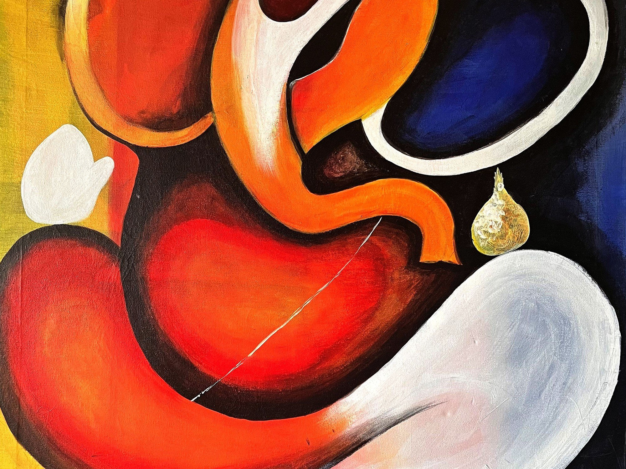 Wallpaper #2nfdKJMB-pgBXx60O6vY293 Lord Ganesha Abstract Painting Acrylic on Canvas Exotic India Art