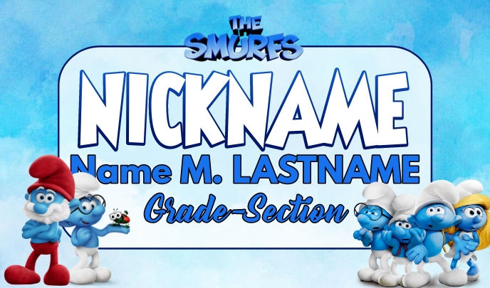 Wallpaper #PZzR4pIBZHQxiYarwsJn175 Copy of the Smurfs Name Tag Postermywall