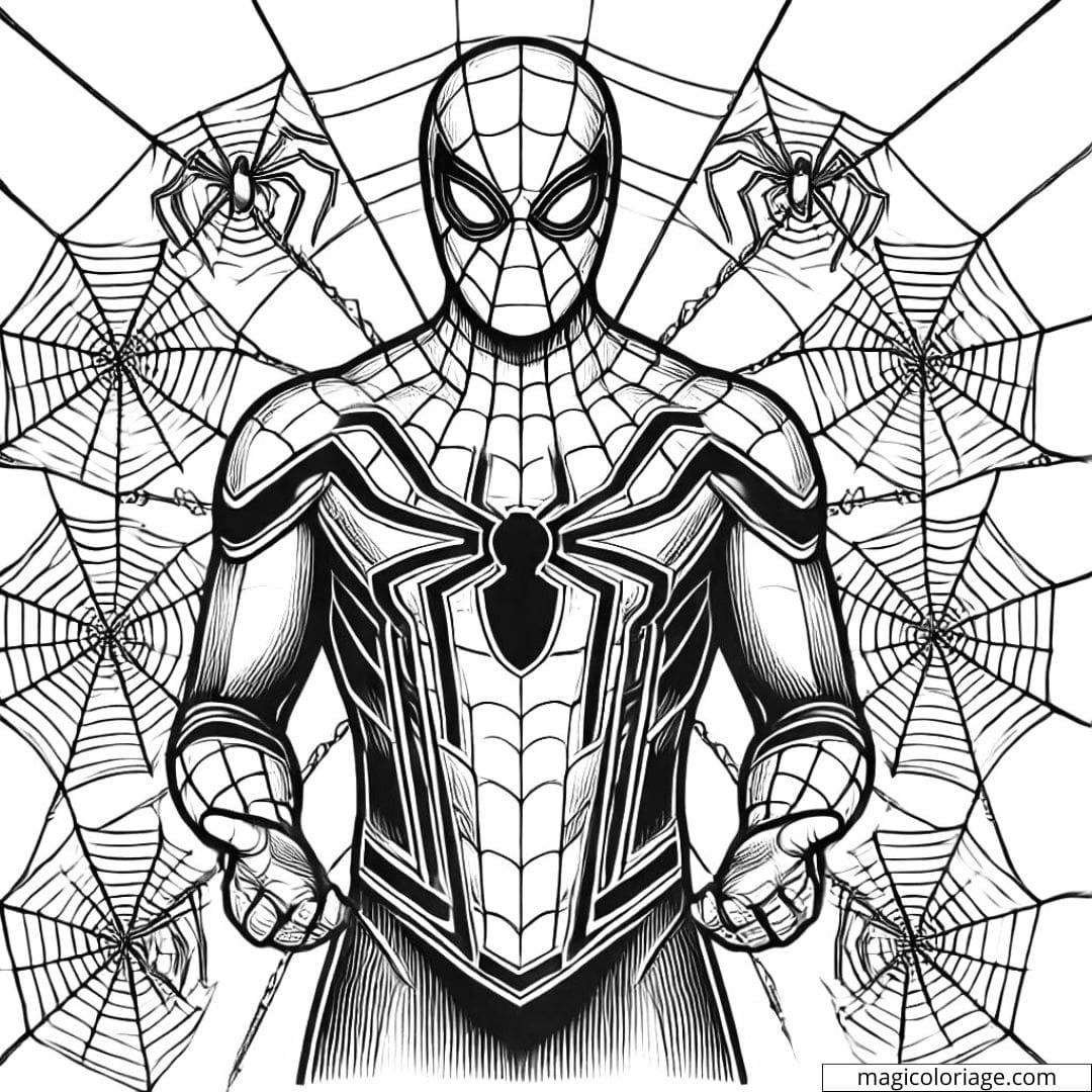 Wallpaper #cGfP8pIBSpphPi3-1HKV428 Spiderman with Web Traps Coloring Page to Print
