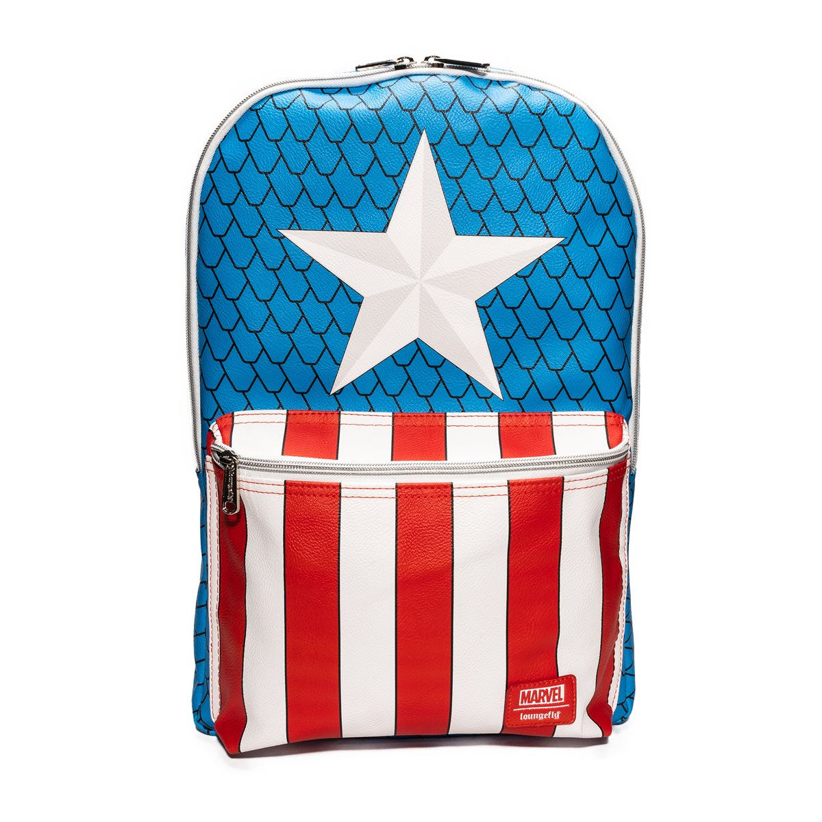 Wallpaper #wjGzNZMB5zzyi_yY0Fcl0 Loungefly Captain America Cosplay Backpack with Pin Set