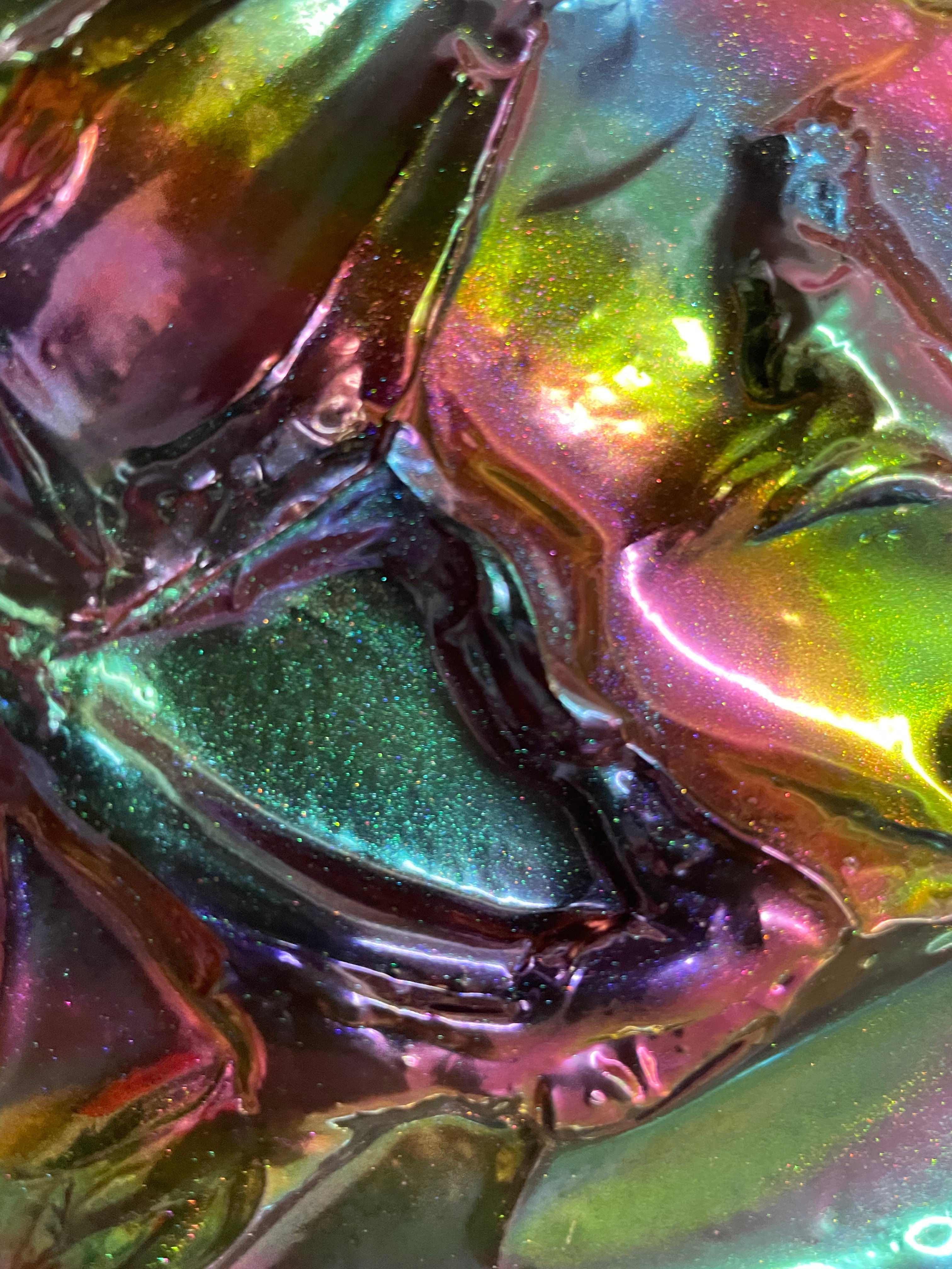 Wallpaper #9b753 Original Rainbow Oil Slick Acrylic Pour Painting on Etsy