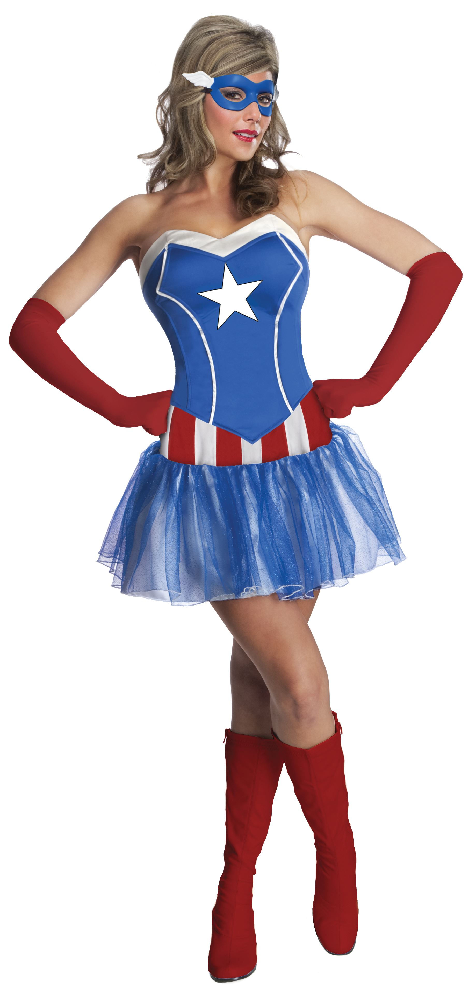 Wallpaper #dHN8io4BFI5NbQksQCIN48 A Woman Dressed in a Captain America Costume