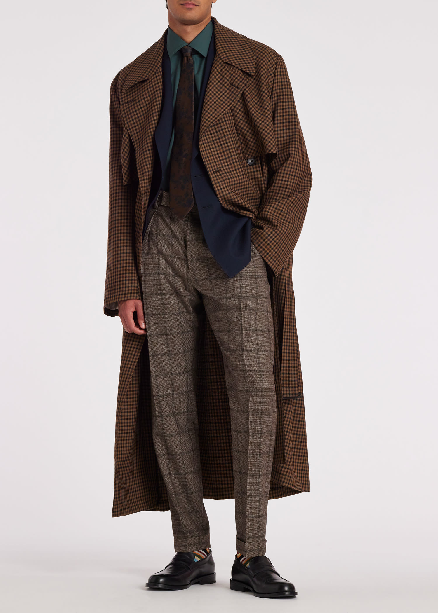 Wallpaper #kyxGSZMB0E1QgA7wmPIG310 Brown Wool Gingham Trench Coat