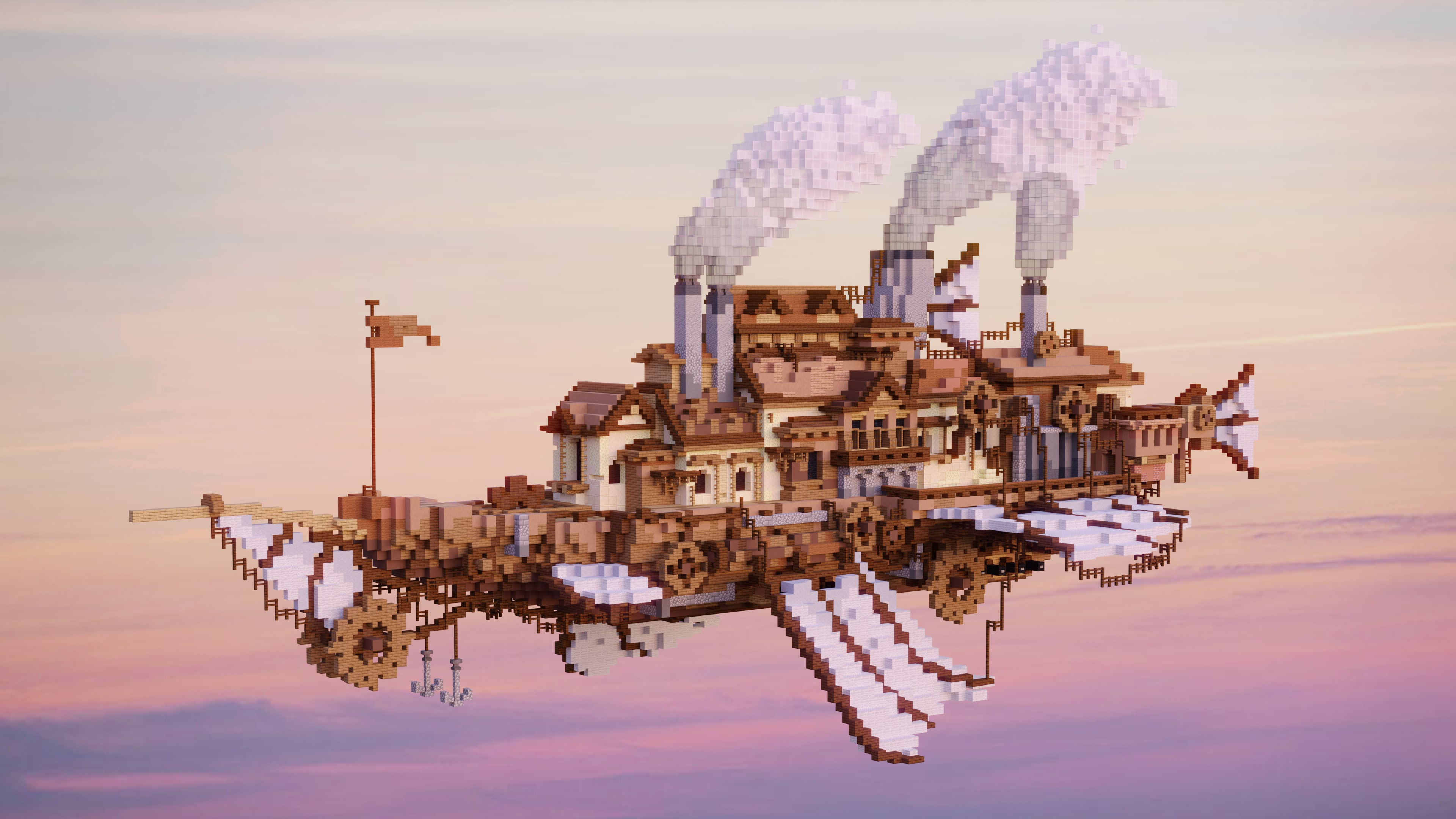 Wallpaper #9RpPUpMB1yWOL4qgkIK672 Build Challenge Steampunk Airship Minecraft
