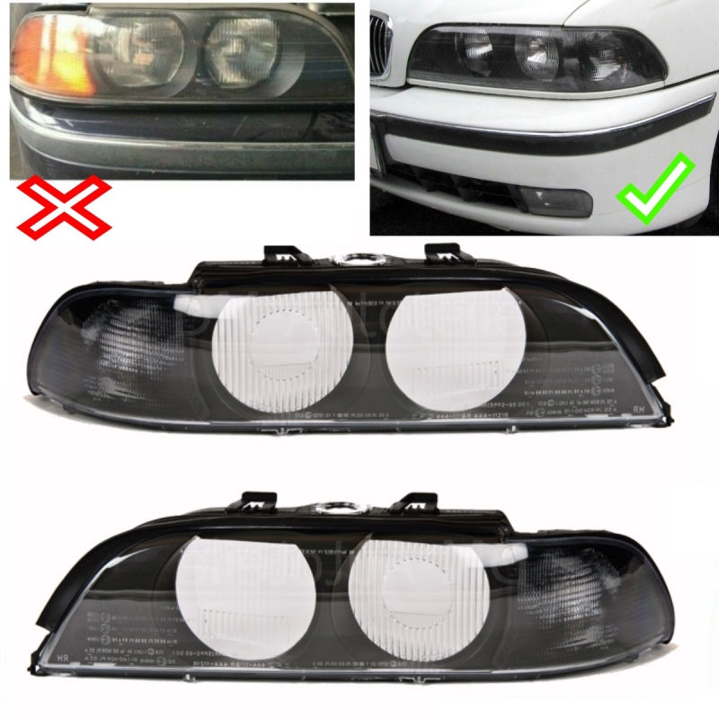 Wallpaper #Arnv3pIBJvJKYCmEPQho136 Set BMW E39 Headlights Glass Cover Left Right Black Indicator Smo