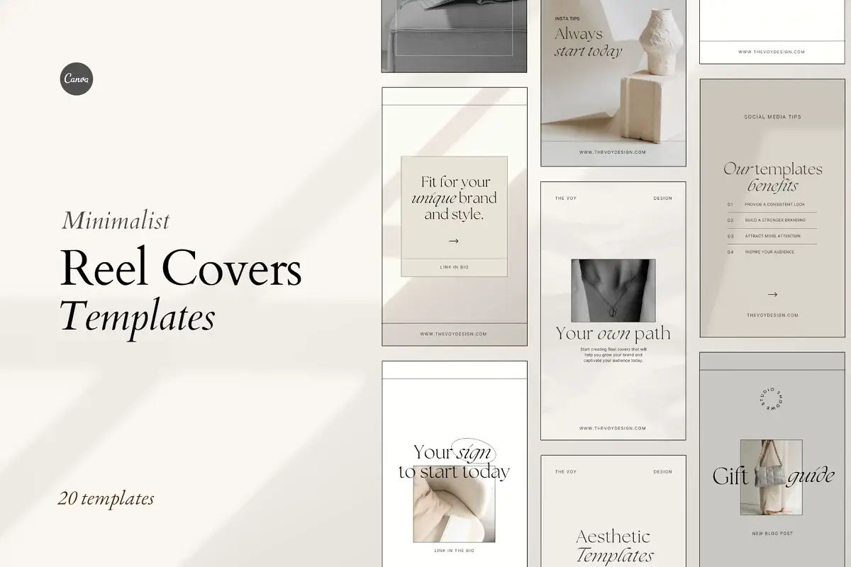 Wallpaper #XR0NLZMBlOZrFDOkqs4j107 20 Minimalist Reel Cover Templates for Canva Free Ui Resources