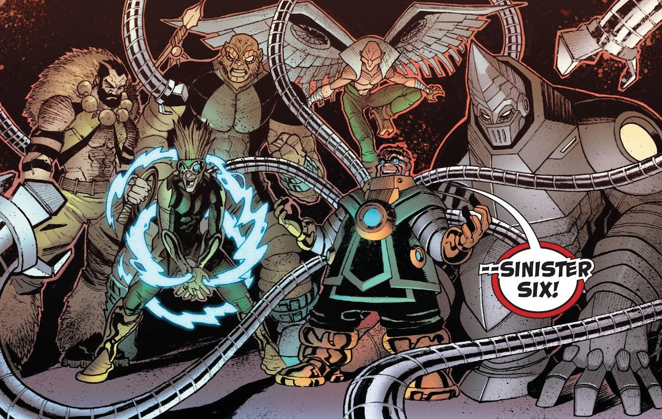 Wallpaper #ceb46 1920x1080 Spiderman vs Sinister Six Art Laptop Full HD 1080p HD 4K