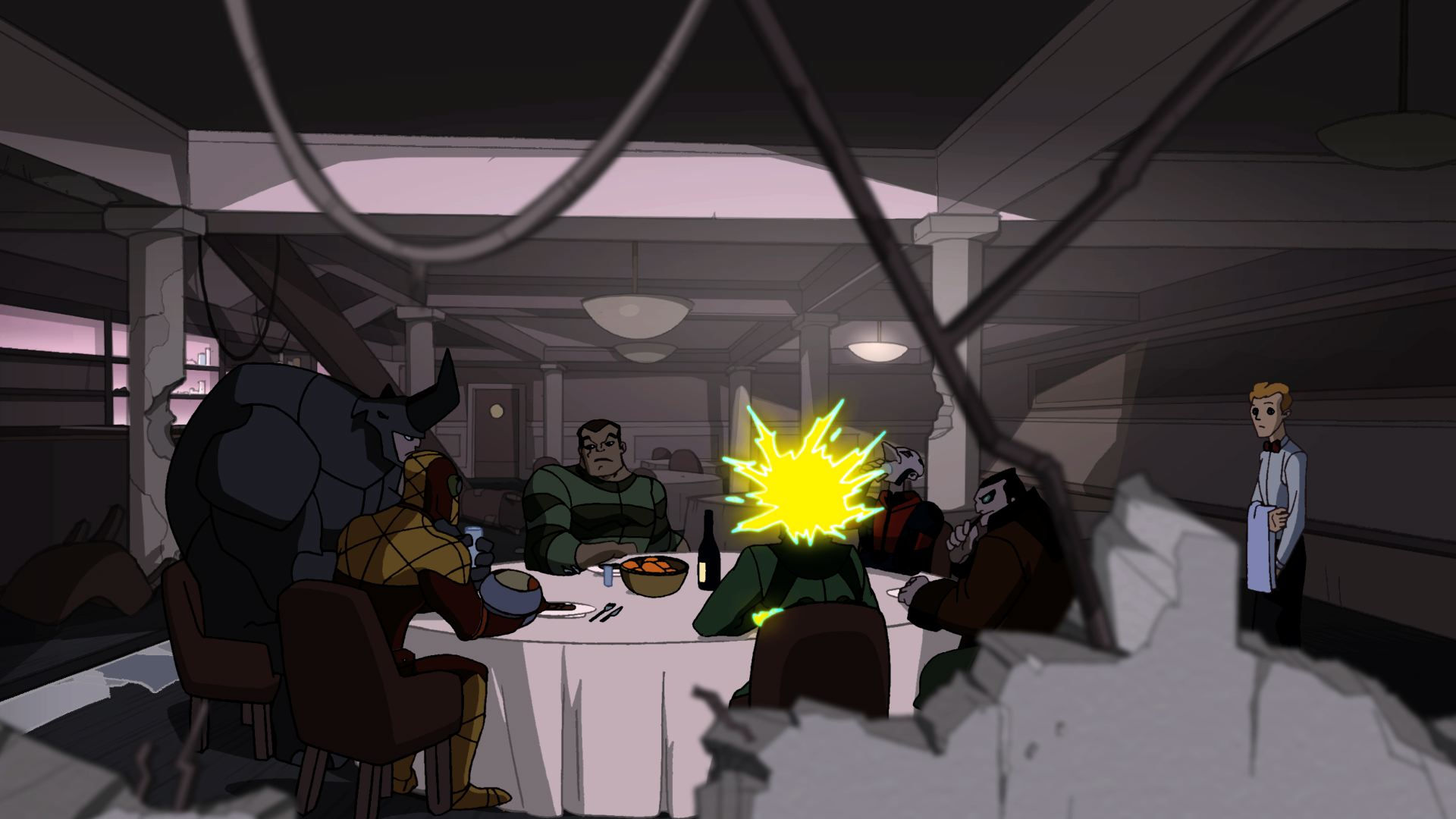 Wallpaper #ceb46 1920x1080 Spiderman vs Sinister Six Art Laptop Full HD 1080p HD 4K