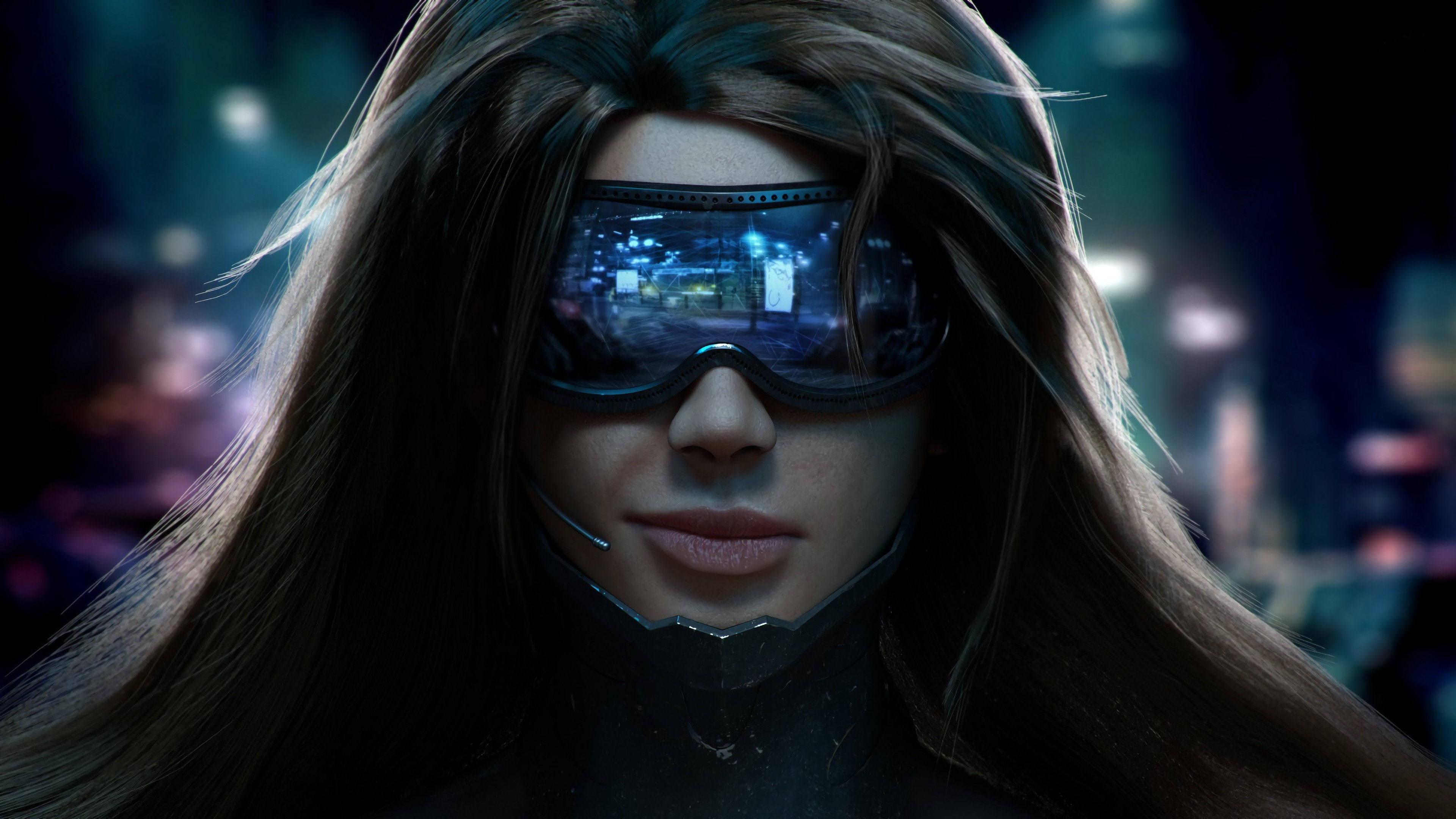 Wallpaper #HUWRk44B7YBJg1BVEp-u6 2948294 3840x2160 Women People Pilot Headsets Cyberpunk Cyberpunk
