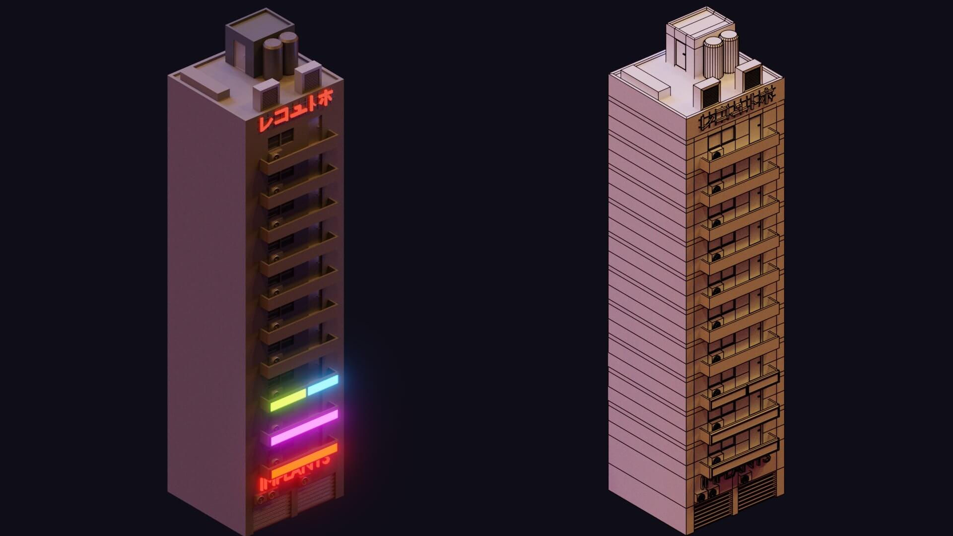 Wallpaper #nGgOHJMBSpphPi3-CSHM135 Cyberpunk City 3D Model by Korboleev