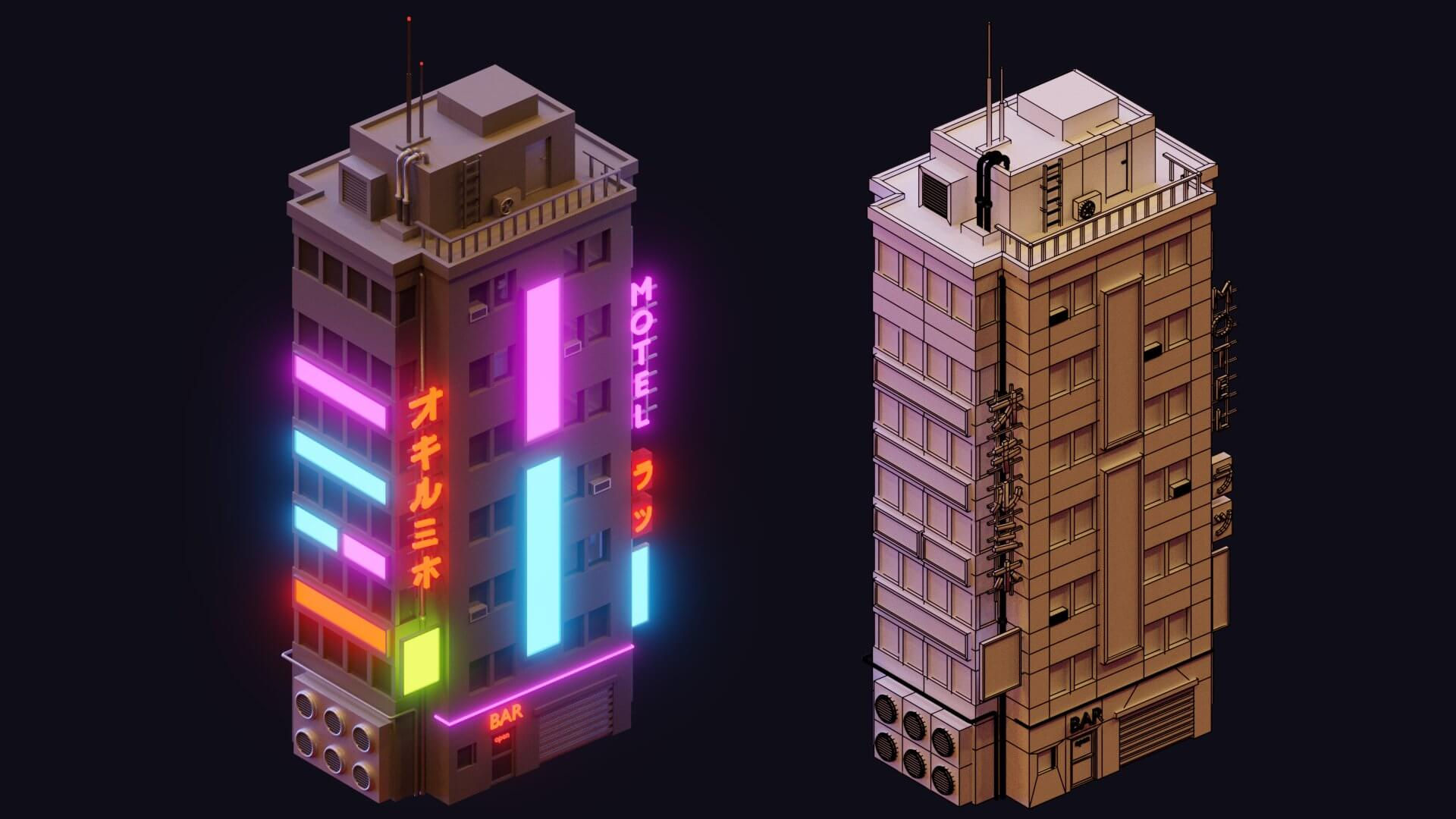 Wallpaper #nGgOHJMBSpphPi3-CSHM11 Cyberpunk City 3D Model by Korboleev
