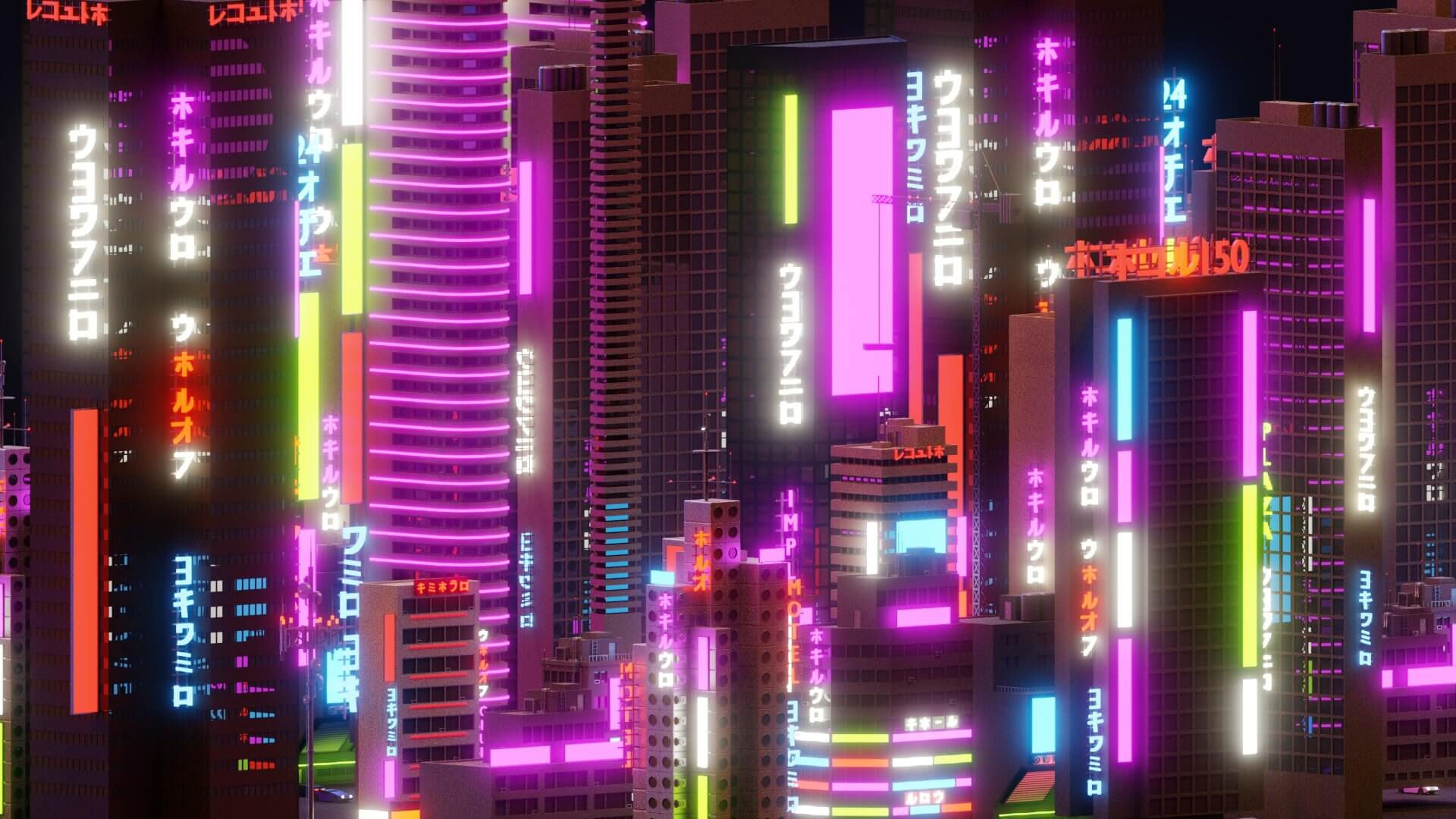 Wallpaper #nGgOHJMBSpphPi3-CSHM19 Cyberpunk City 3D Model by Korboleev