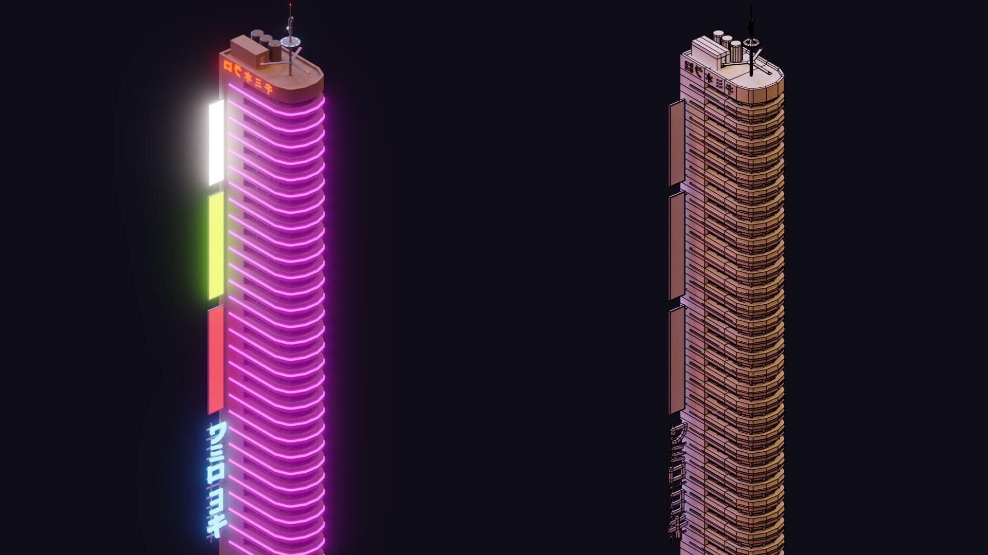 Wallpaper #nGgOHJMBSpphPi3-CSHM54 Cyberpunk City 3D Model by Korboleev