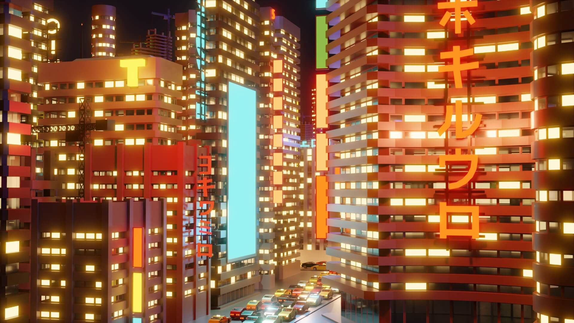 Wallpaper #nGgOHJMBSpphPi3-CSHM24 Cyberpunk City 3D Model by Korboleev