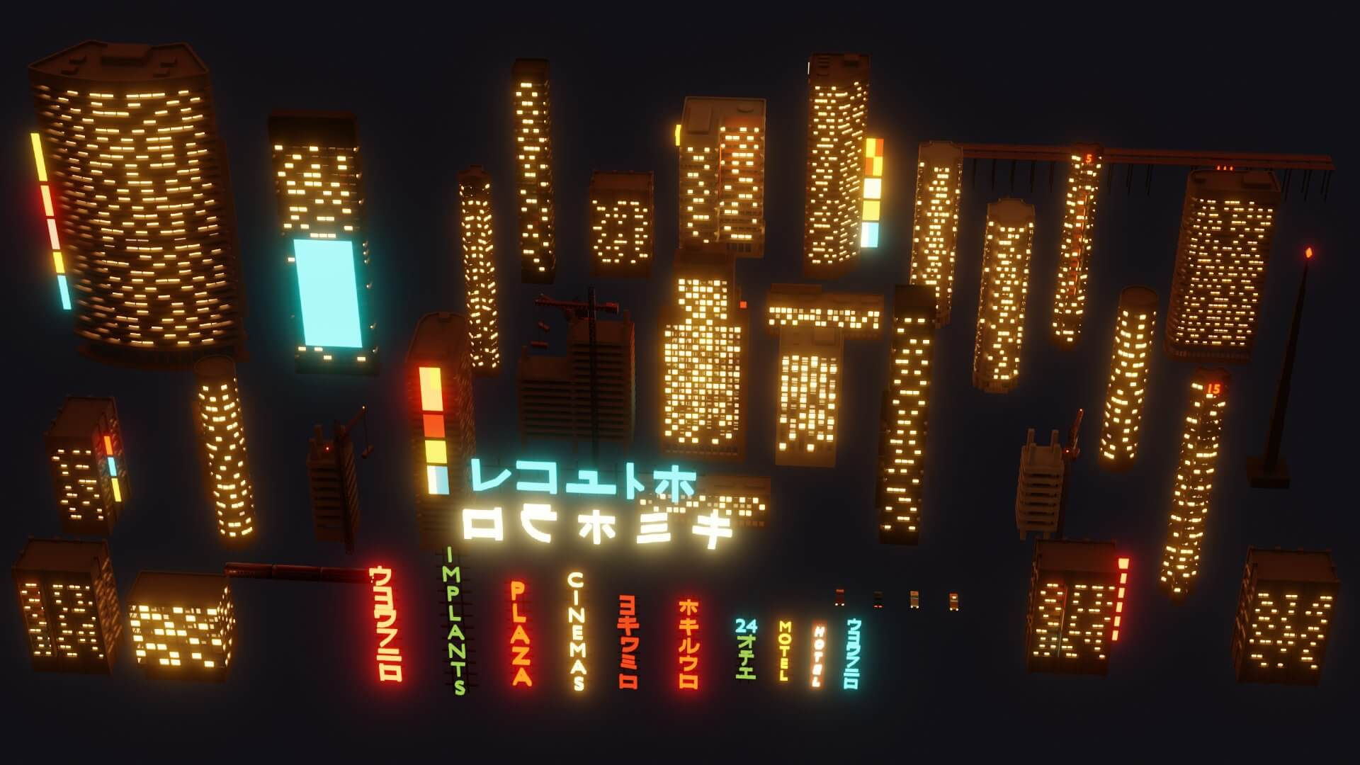 Wallpaper #nGgOHJMBSpphPi3-CSHM94 Cyberpunk City 3D Model by Korboleev