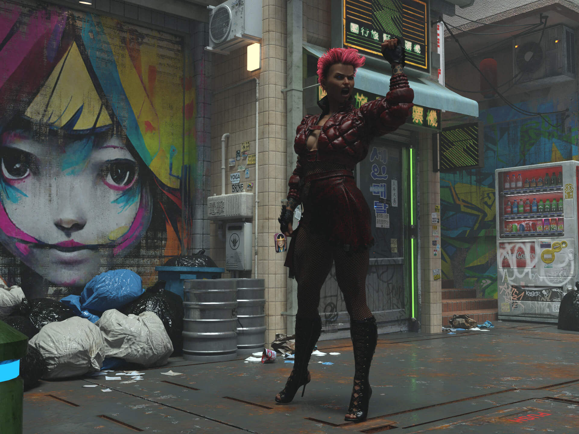 Wallpaper #nGgOHJMBSpphPi3-CSHM254 Cyberpunk City 3D Render Renderhub Gallery