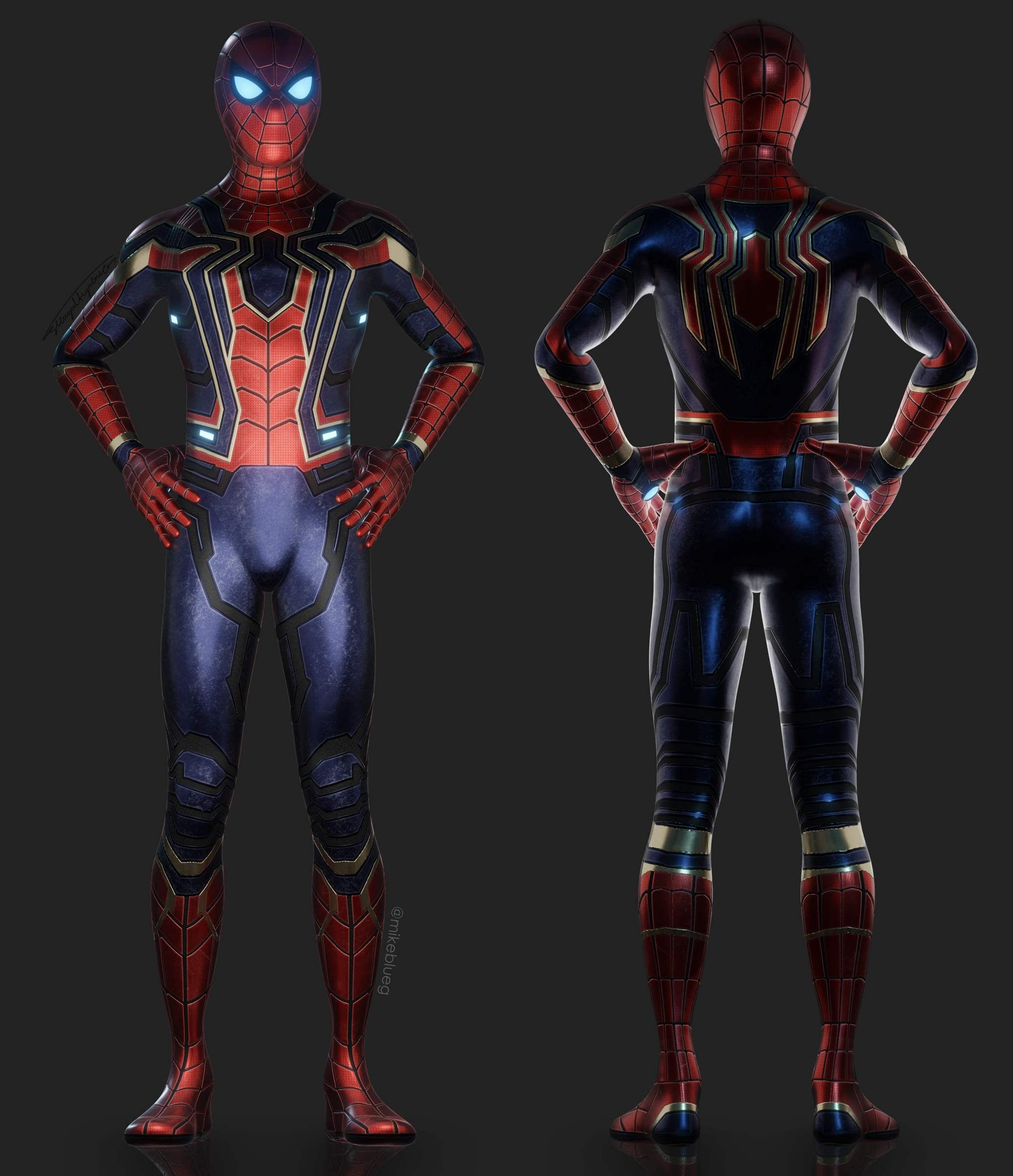 Wallpaper #pkWnko4B7YBJg1BVup4443 Iron Spider Avengers Suit 3D Model by Mikeblueg
