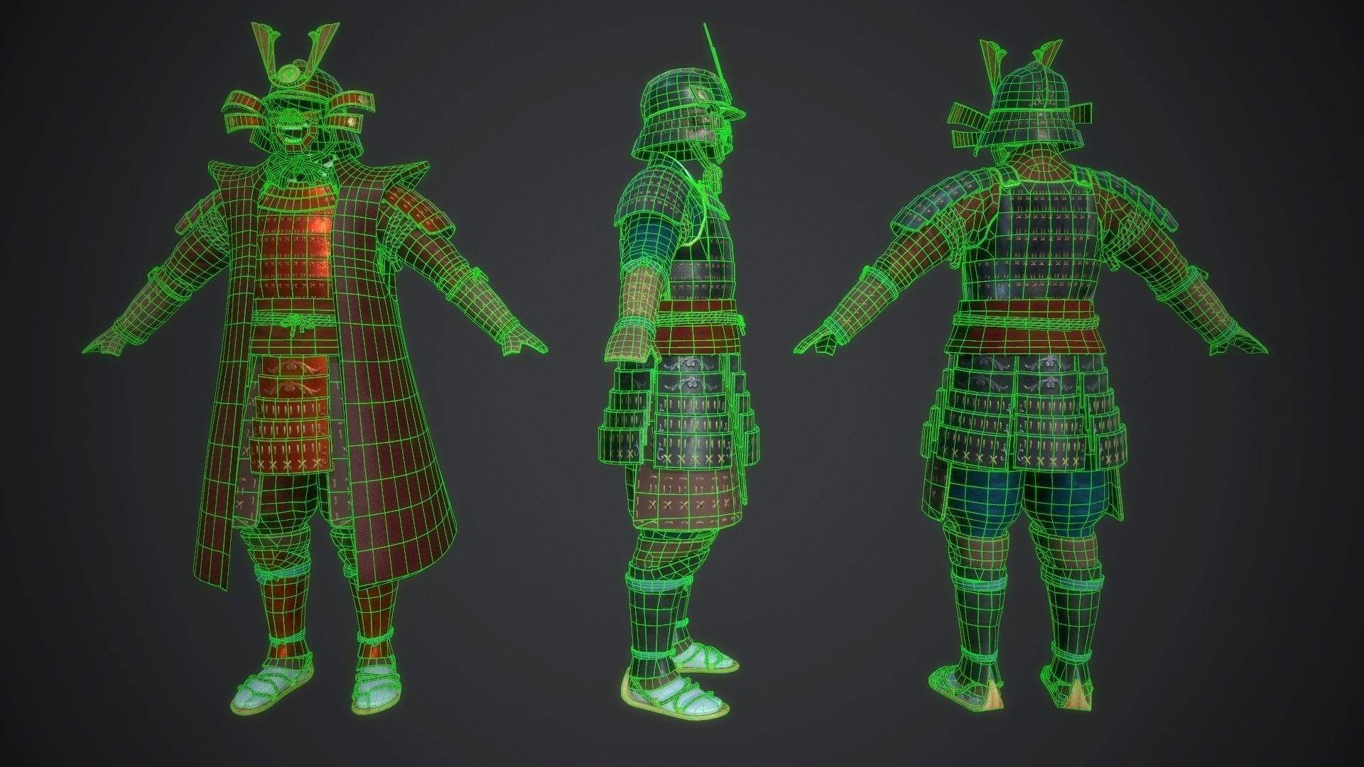 Wallpaper #Yhl4Ao8BtGB6xQ78Kkqy43 Samurai Armor 3D Model by Lordische
