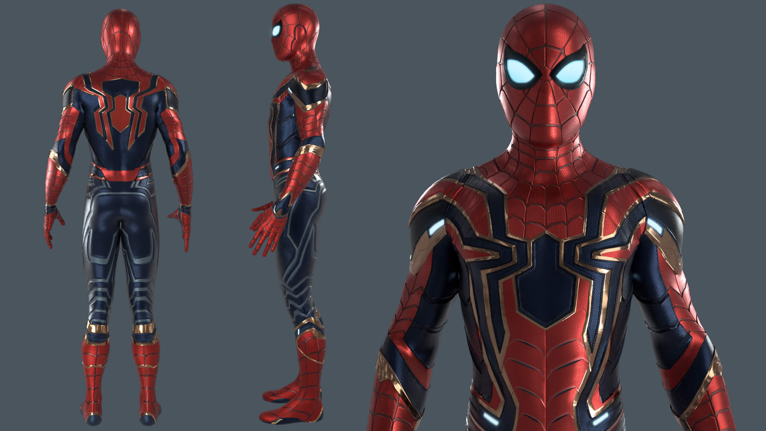 Wallpaper #j6U0MpMB0vj5YdARHNPk1 Iron Spiderman MCU 3D Model by Zampvers