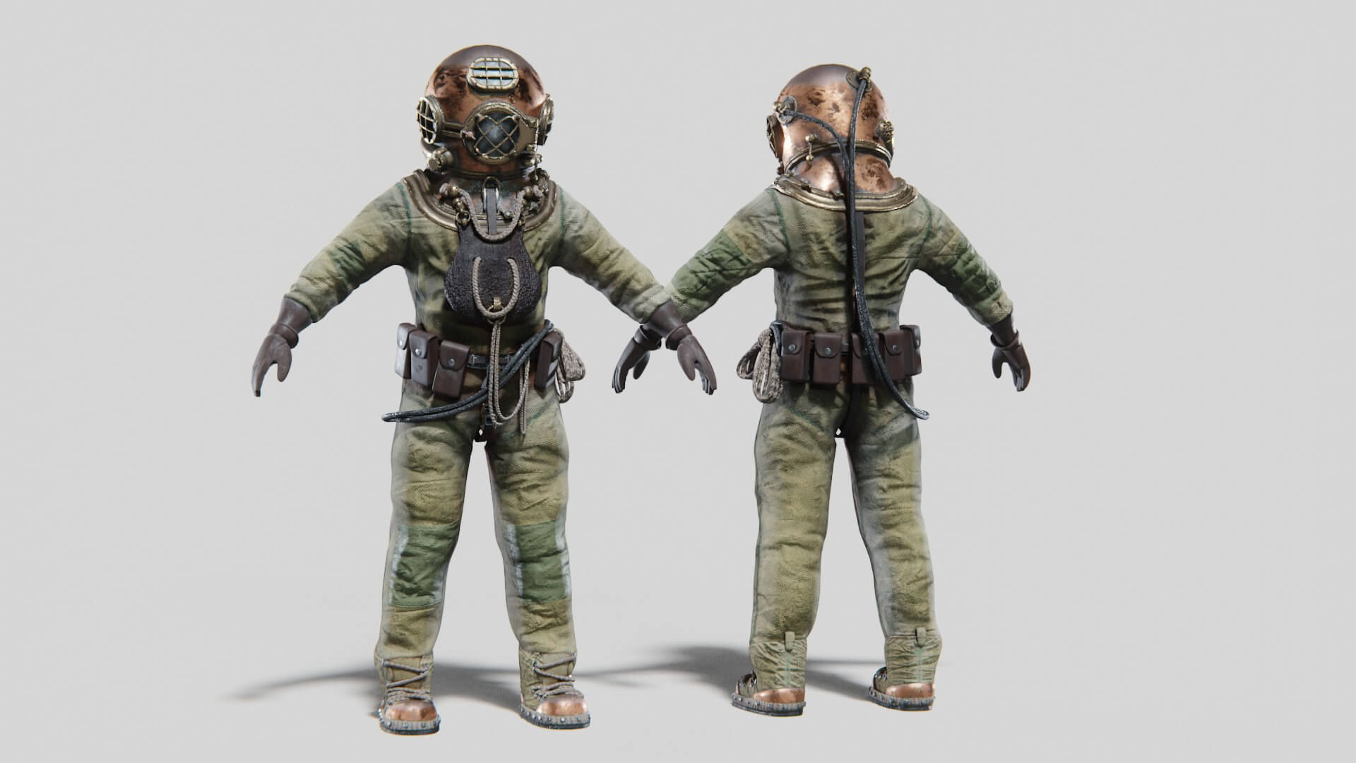 Wallpaper #S2ej65IBSpphPi3-z00p80 Copper Bronze Diving Suit 3D Model by Albin