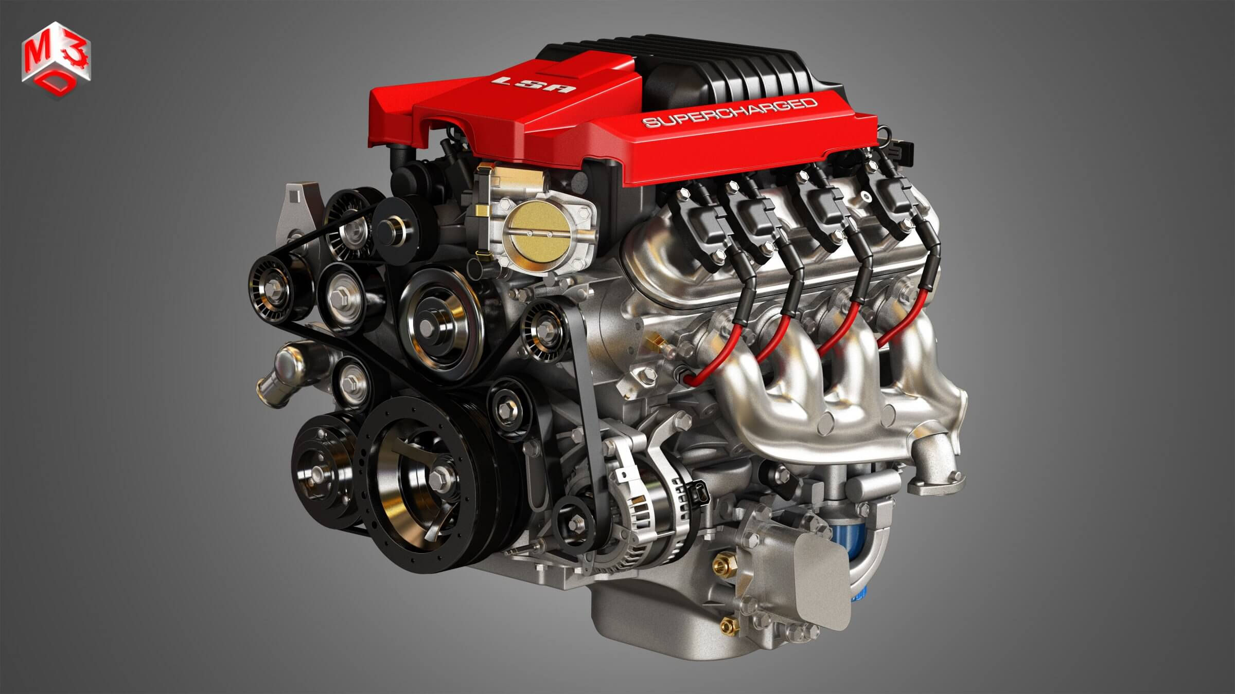 Wallpaper #7aV4N5MBVBiSkHCak4tK82 Lsa V8 Engine Supercharged Muscle Car Engine 3D Model by Markos3d