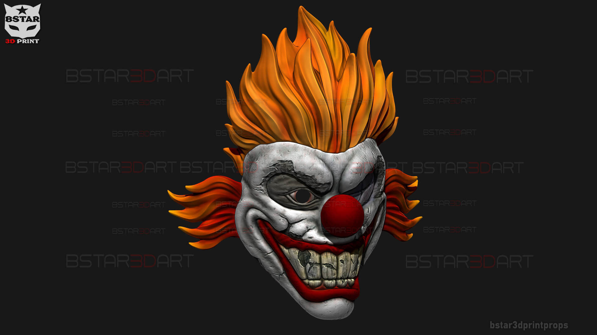 Wallpaper #MvsohpcBx-Hc5Y20aLEM145 Sweet Tooth Twisted Metal Mask with Hair High Quality 3D Print Model