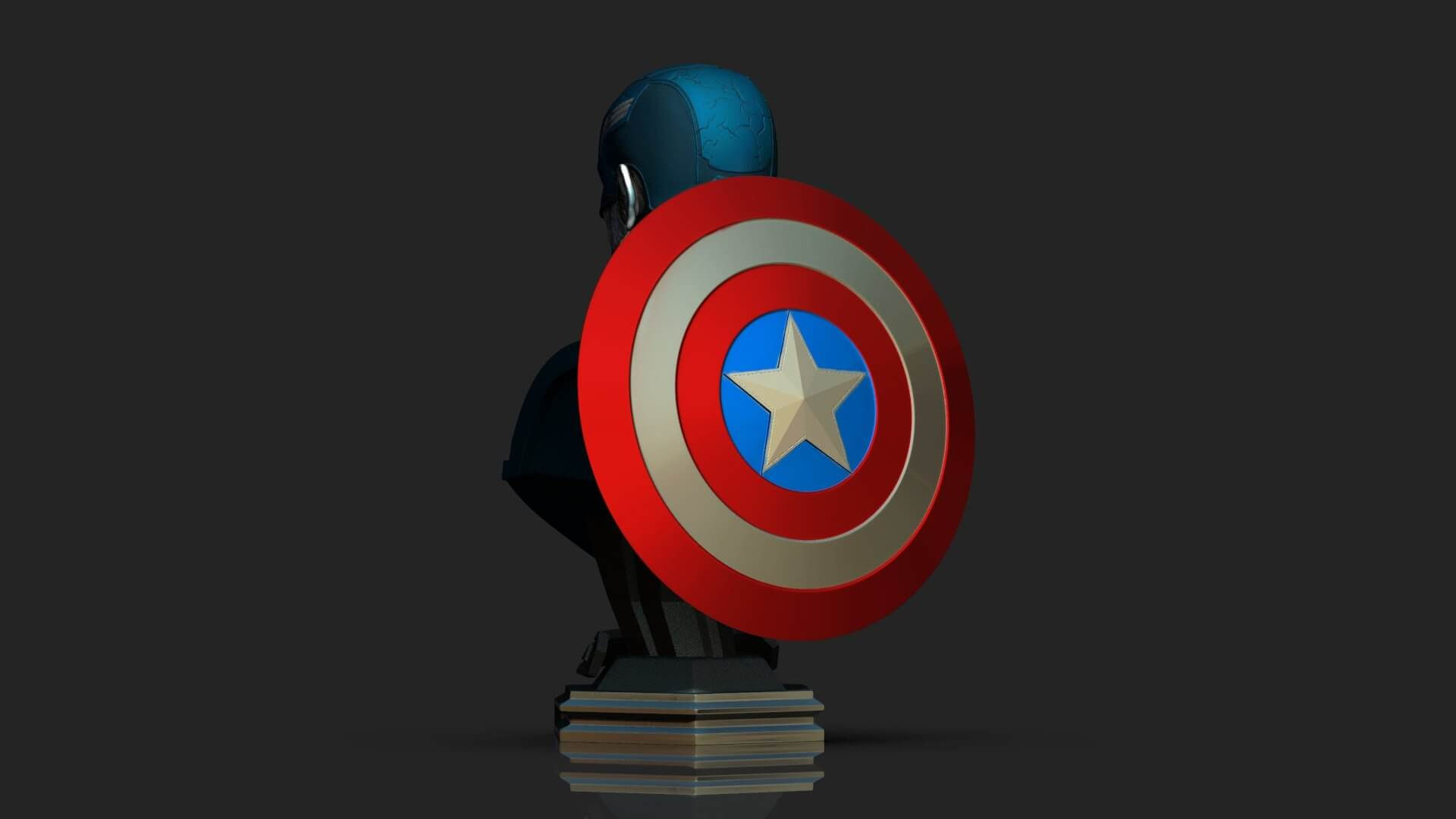 Wallpaper #nTEINpMB5zzyi_yYaFjH96 Zombie Captain America Bust 3D Model by Blackstar90