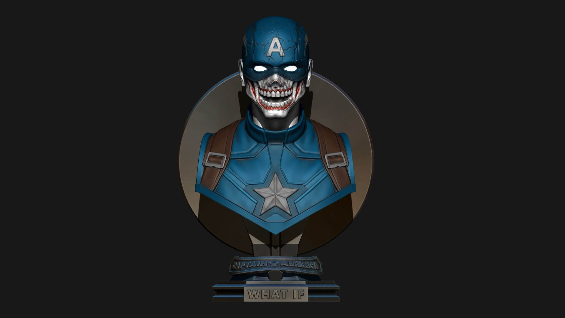 Wallpaper #nTEINpMB5zzyi_yYaFjH84 Zombie Captain America Bust 3D Model by Blackstar90