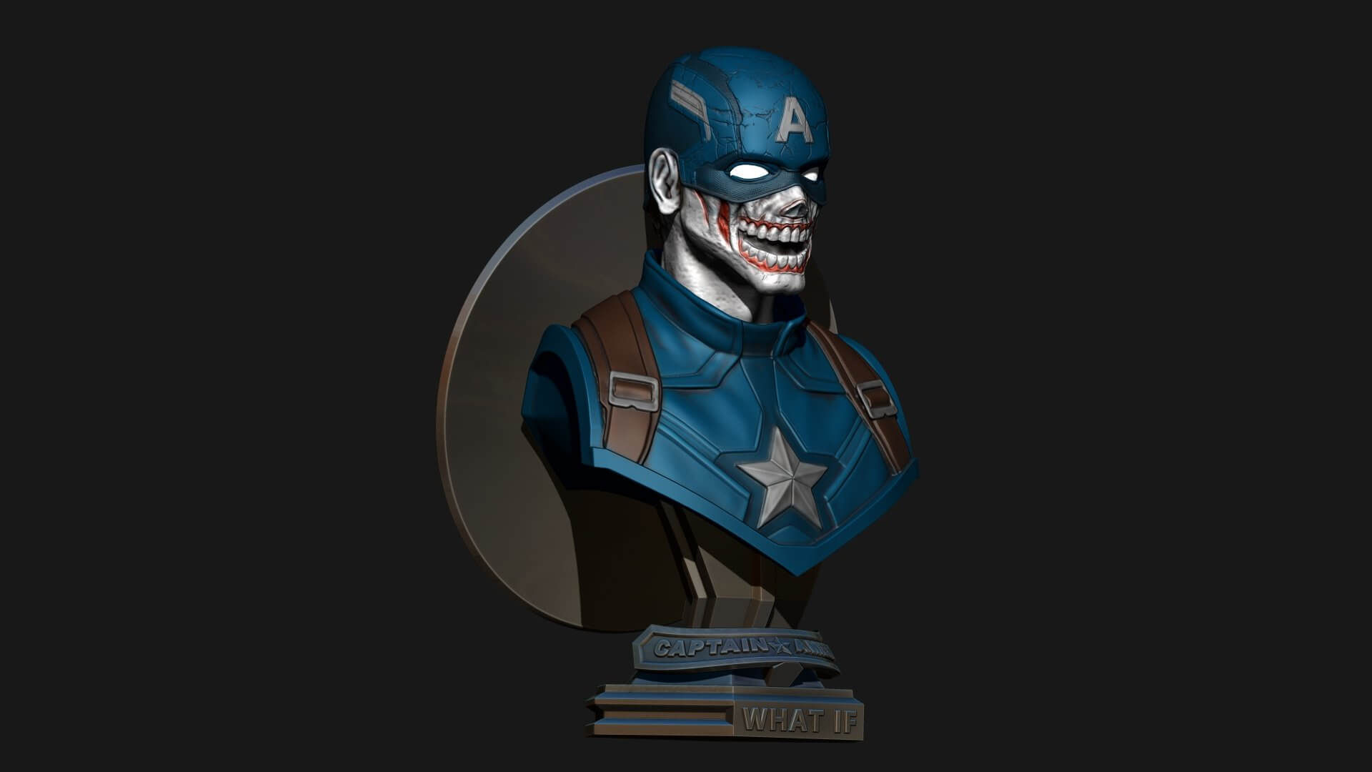 Wallpaper #nTEINpMB5zzyi_yYaFjH52 Zombie Captain America Bust 3D Model by Blackstar90