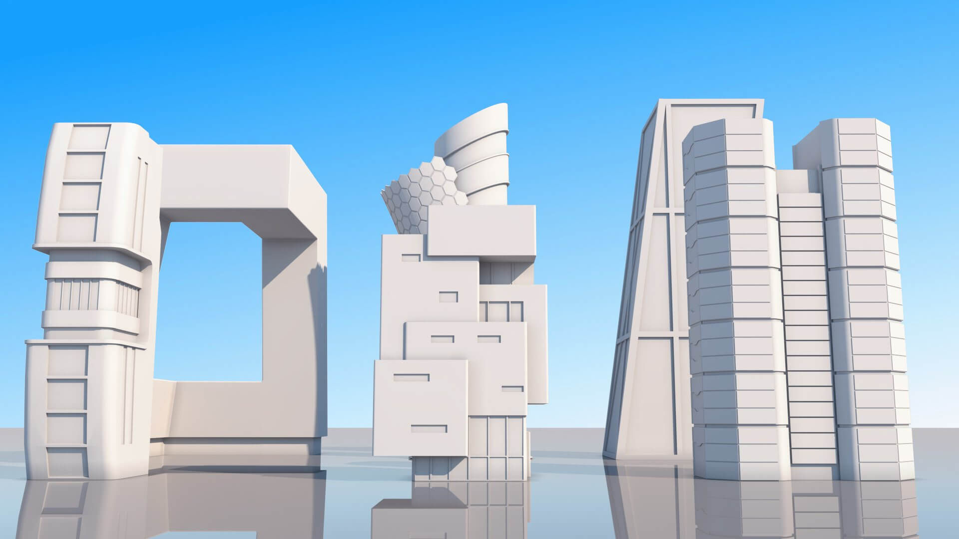 Wallpaper #h3SD044B_8f4nGFaQHUf56 Sci Fi City Building Pack 3D Model by Fira