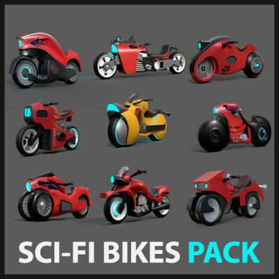Wallpaper #l7h715IBJvJKYCmEbeMf155 Sci Fi Bikes Pack 3D Model by Netleon