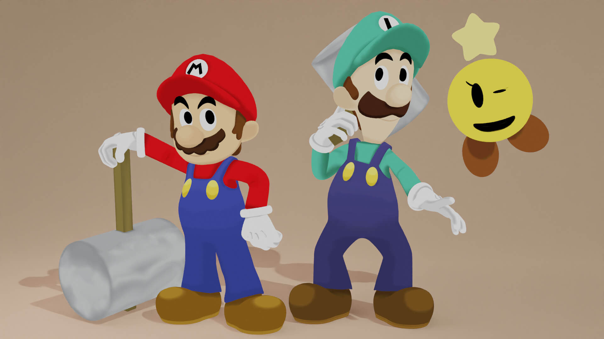 Wallpaper #Kx3VLZMBlOZrFDOkdNK0410 Mario and Luigi 3D Model by Clickdamn