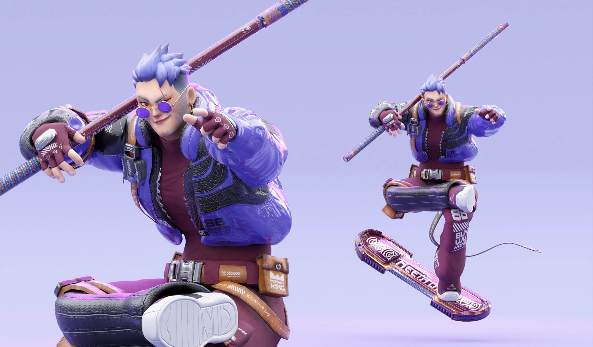 Wallpaper #_4tncpcBcm9NJah-ZnNf14 Sun Wukong the Monkey King Cyberpunk Version 3D Model by Hisqiefurqoni