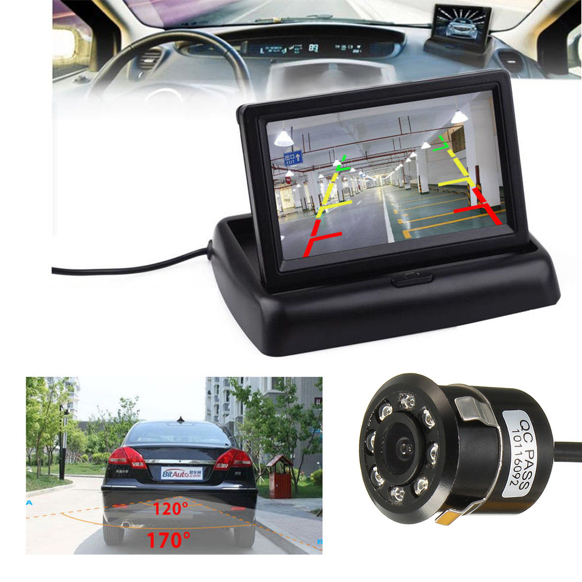 Wallpaper #lkItPZMBOBpx0Nhms8O1299 43 Inch Tft Lcd Monitor LED Ir Reversing Camera Car Rear View Kit for