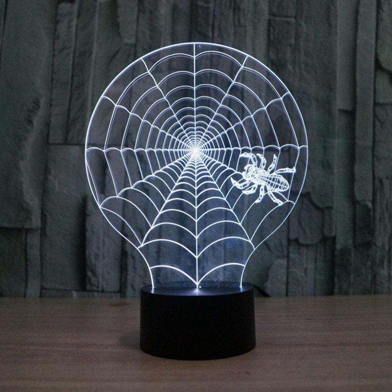 Wallpaper #zpwf4pIBZHQxiYarj74D190 Fashion LED 3D Visual Lamp Spider Web Shape Usb Night Light 7 Colors
