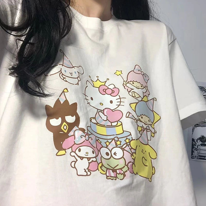 Wallpaper #DLih2JIBJvJKYCmERemF221 Hello Kitty Cotton Fashion Childrens Short Sleeved T Shirt Summer New