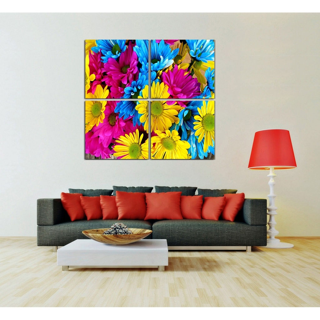 Wallpaper #W2g2IpMBSpphPi3-mTKk48 Free Shipping 2017 New Product Frameless Painting Bright Flowers Canvas