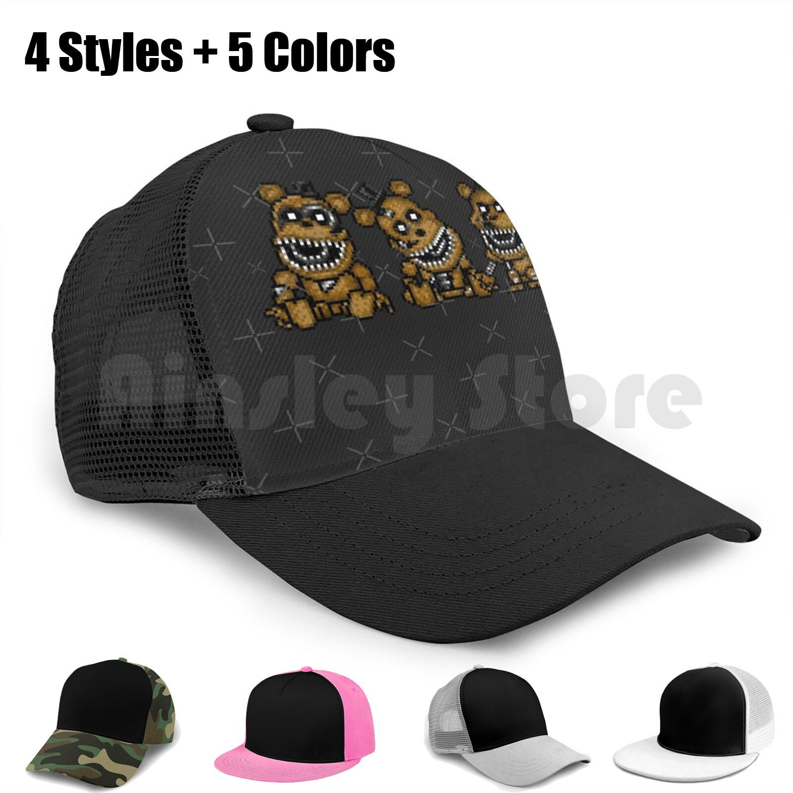 Wallpaper #txdfPpMBPLD5_VEN0t9L49 Five Nights at 4 Mini Pixel Art Baseball Cap Unisex Mesh Casual Print