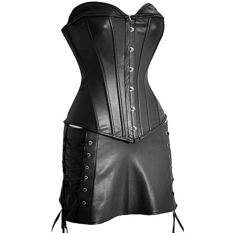 Wallpaper #_bmH3pIBJvJKYCmESQX0149 Steampunk Corset Sexy Womens Corset Dress Gothic Body Shaper Mini Skirt