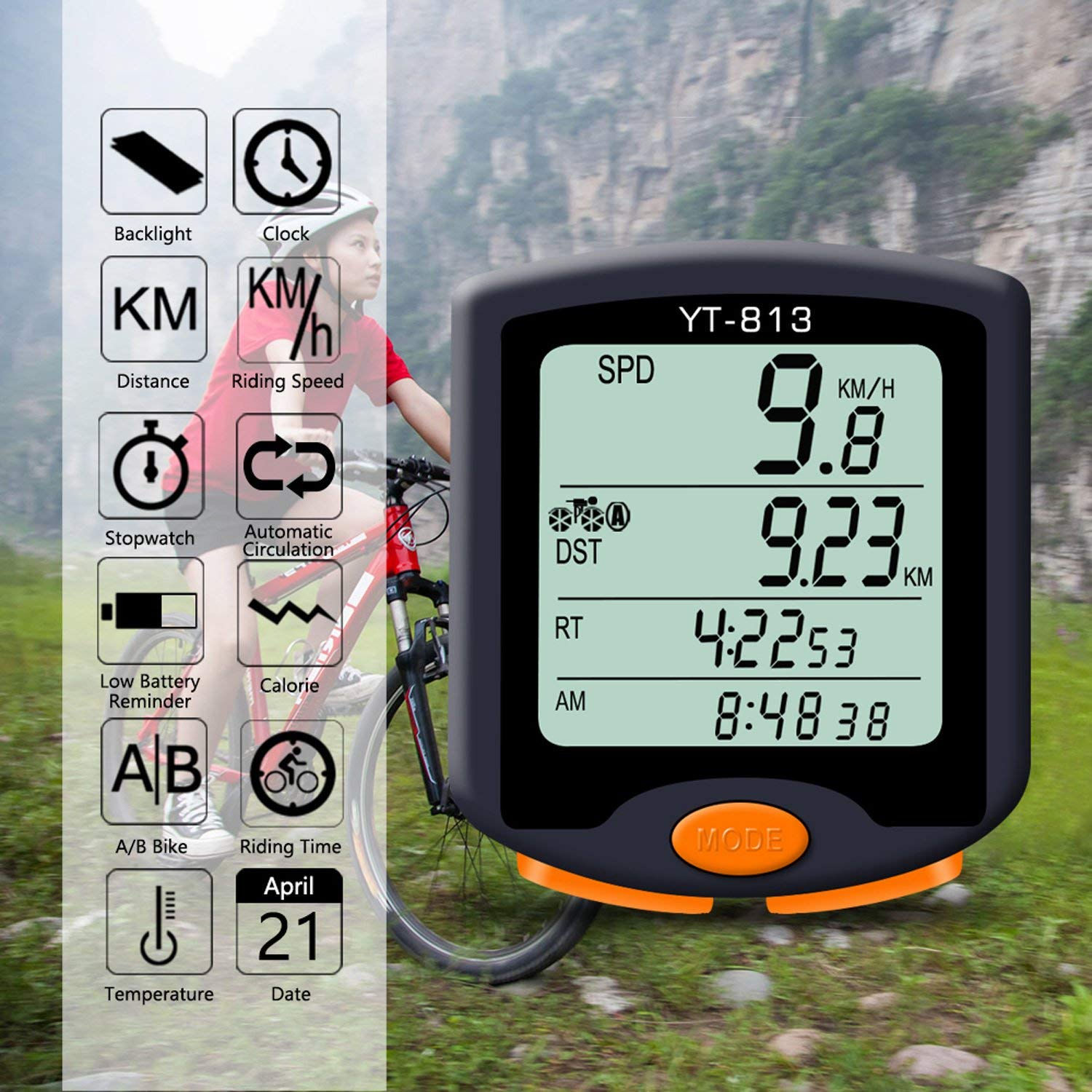 Wallpaper #zHdvJ5MB-pgBXx60VqUF72 Bicycle Computer Wireless Bike Computer Speedometer Digital Odometer