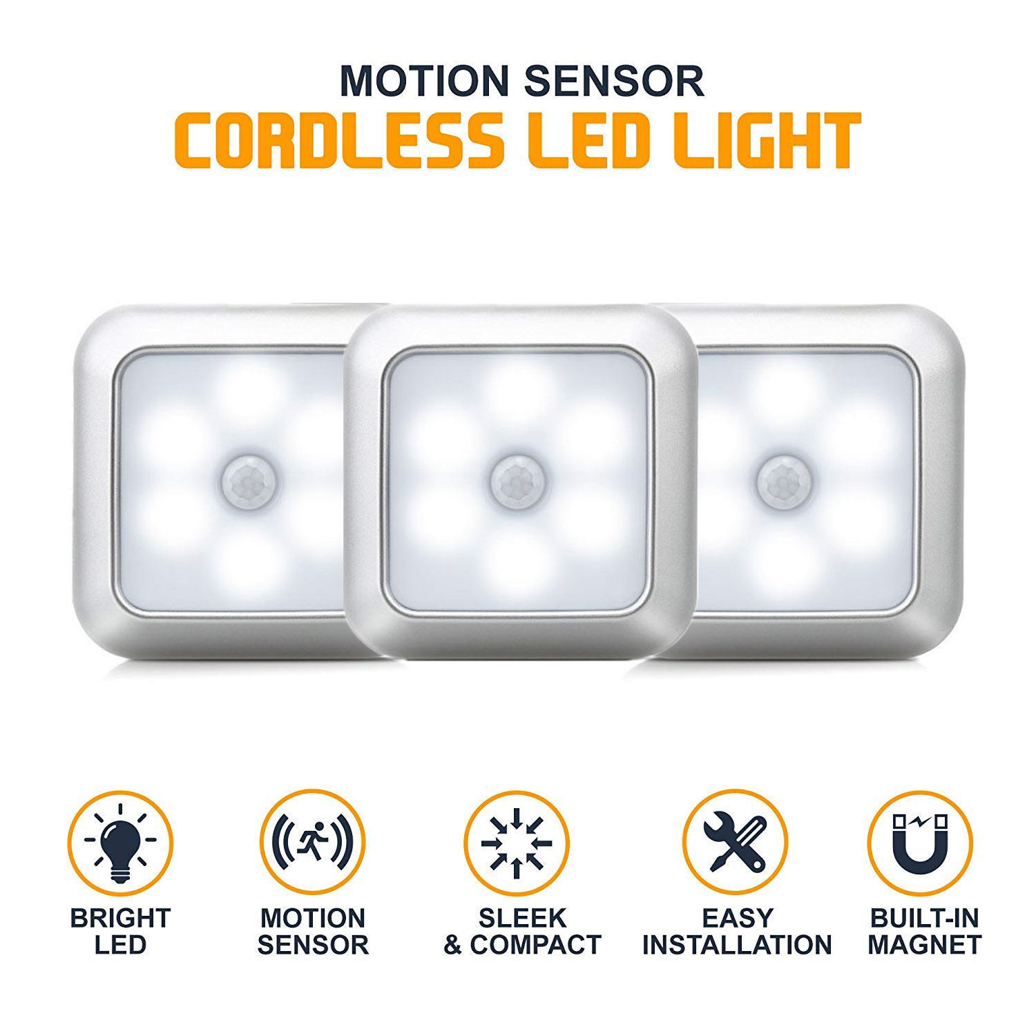 Wallpaper #6dukYJcBzF5tfotJ0eQW60 6 LED Square Motion Sensor Night Lights Pir Induction Under Cabinet