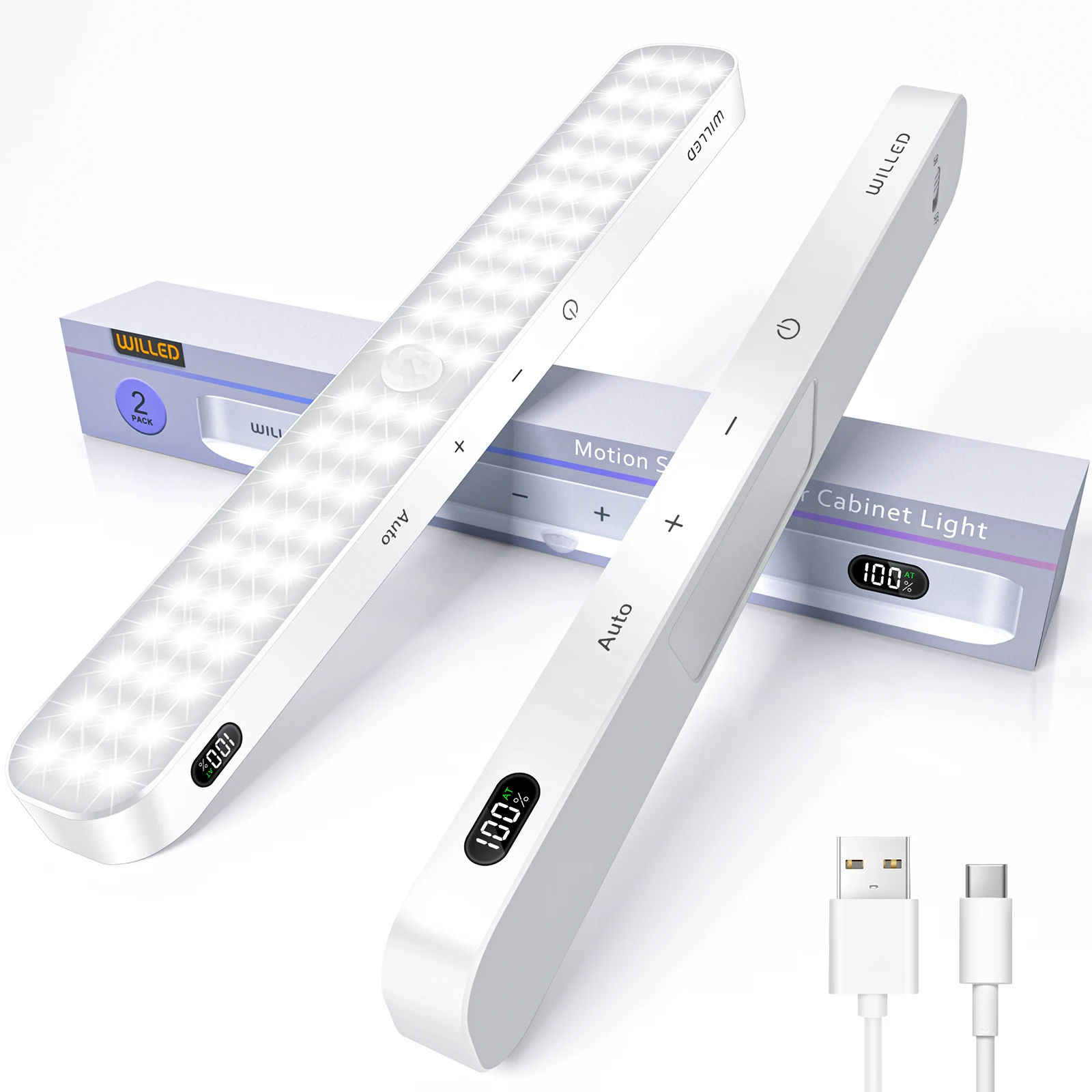 Wallpaper #rWcYBpMBSpphPi3-fr9I100 Willed Motion Sensor Cabinet Light Battery Display 60 LED Touch Light
