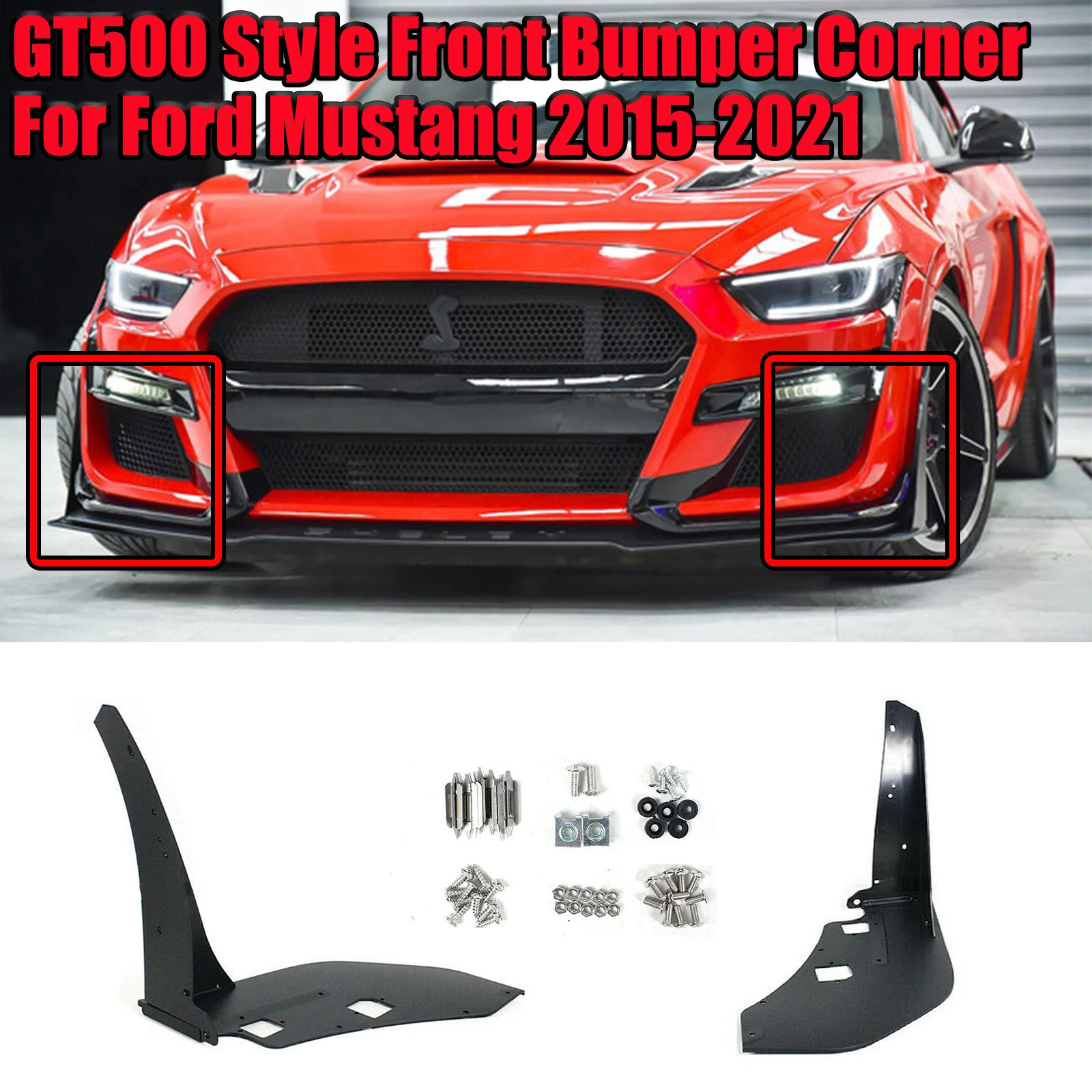 Wallpaper #SCwwSZMB0E1QgA7wuPIV289 2 Pcs for Ford Mustang 2015 2021 Car Front Bumper Corner Spoiler
