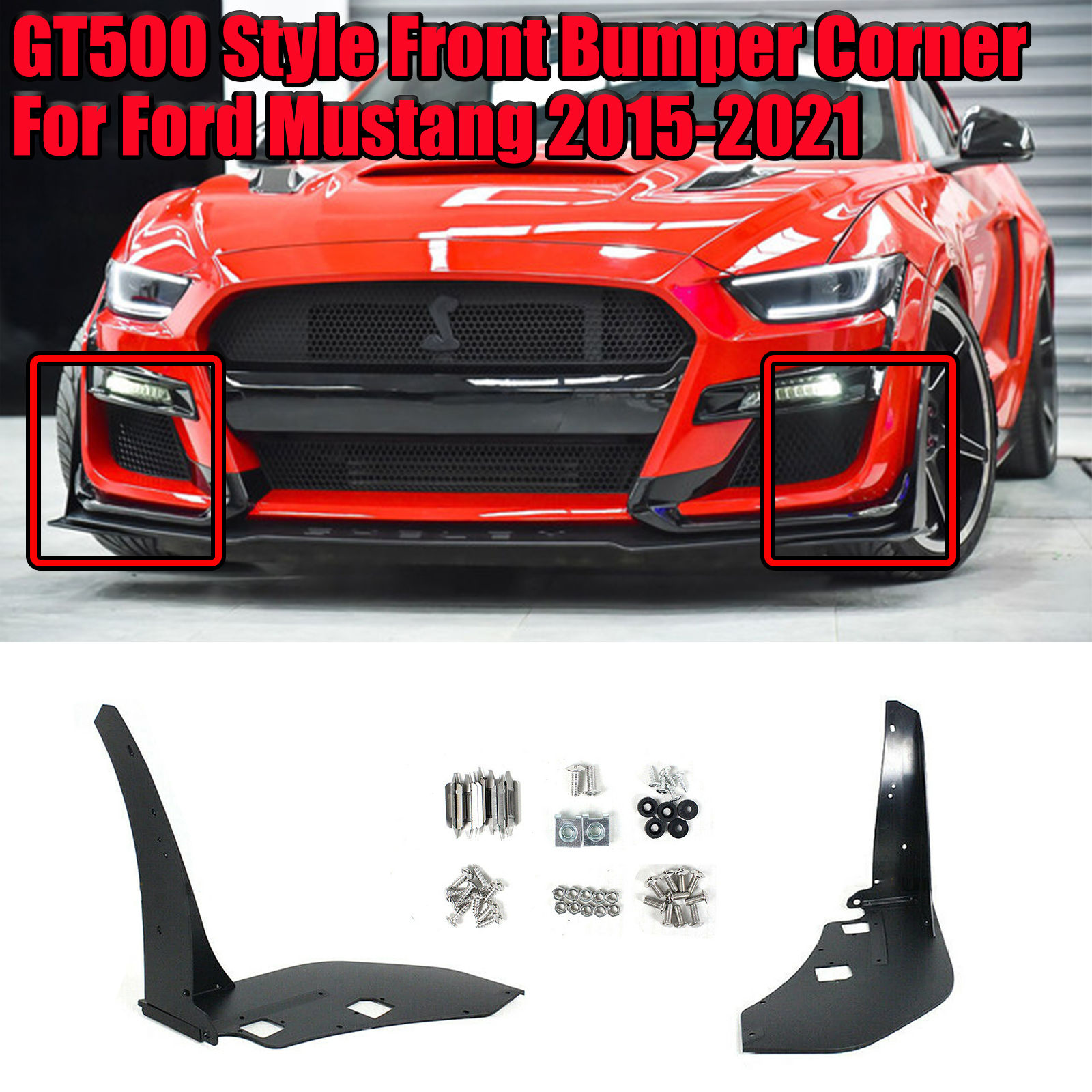 Wallpaper #ZxeiPpMBPLD5_VENJeDY158 2 Pcs for Ford Mustang 2015 2021 Car Front Bumper Corner Spoiler