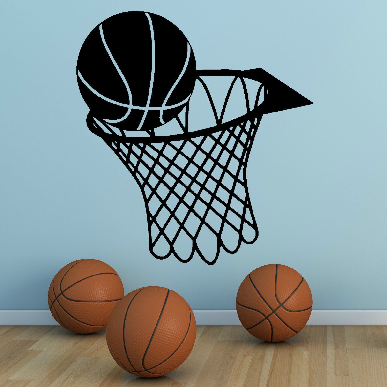 Wallpaper #n-9STJMBMN-XEVvV9D1M151 G086 Basketball and Net Hoop Vinyl Wall Art Sticker Sports Hall Etc Boy