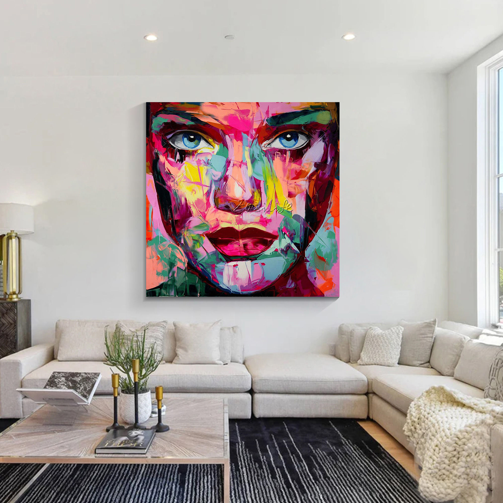 Wallpaper #52dQ-5IBSpphPi3-YpO8498 Palette Knife Painting Portrait Francoise Nielly Handmade 46 Off