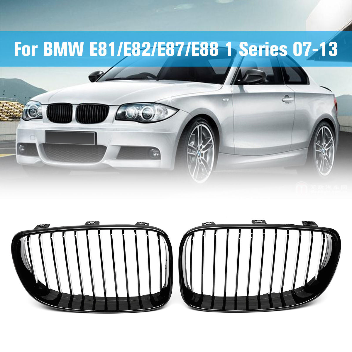 Wallpaper #9QPSZZMBpyOg8YnEWtm7271 Pair Abs Gloss Matt Black M Color Front Kidney Grille Grill for BMW 1